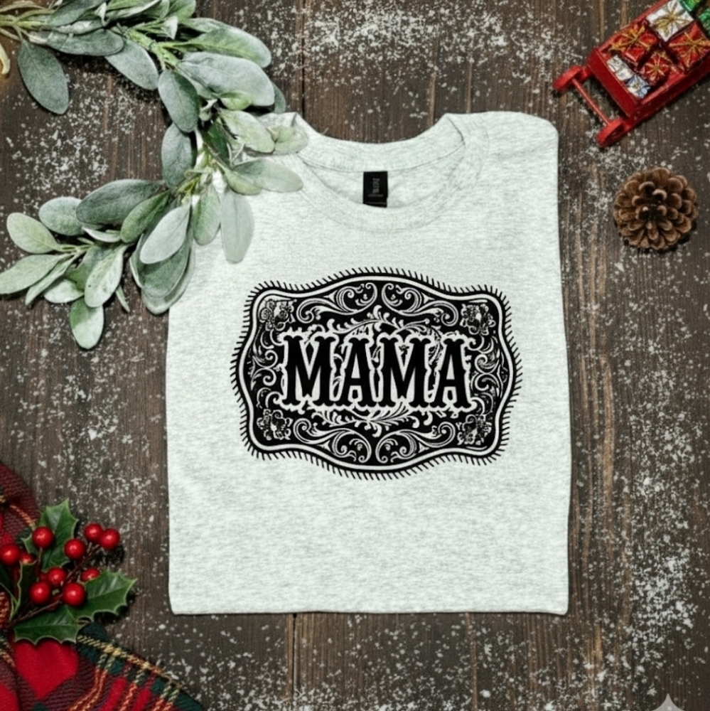 Mama Buckle shirt Western cute popular